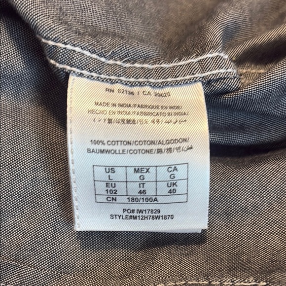 GUESS Men's Gray Short Sleeve Shirt Large 100% cotton - Picture 7 of 7